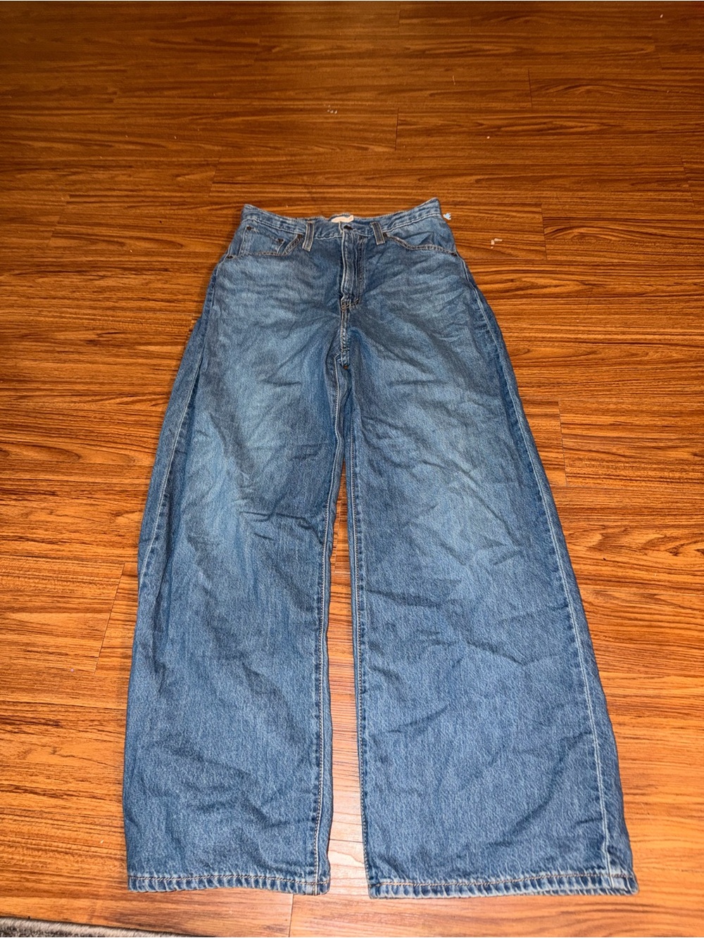 Levi's Women's Wide-Leg Blue Denim Jeans Cinch Baggy